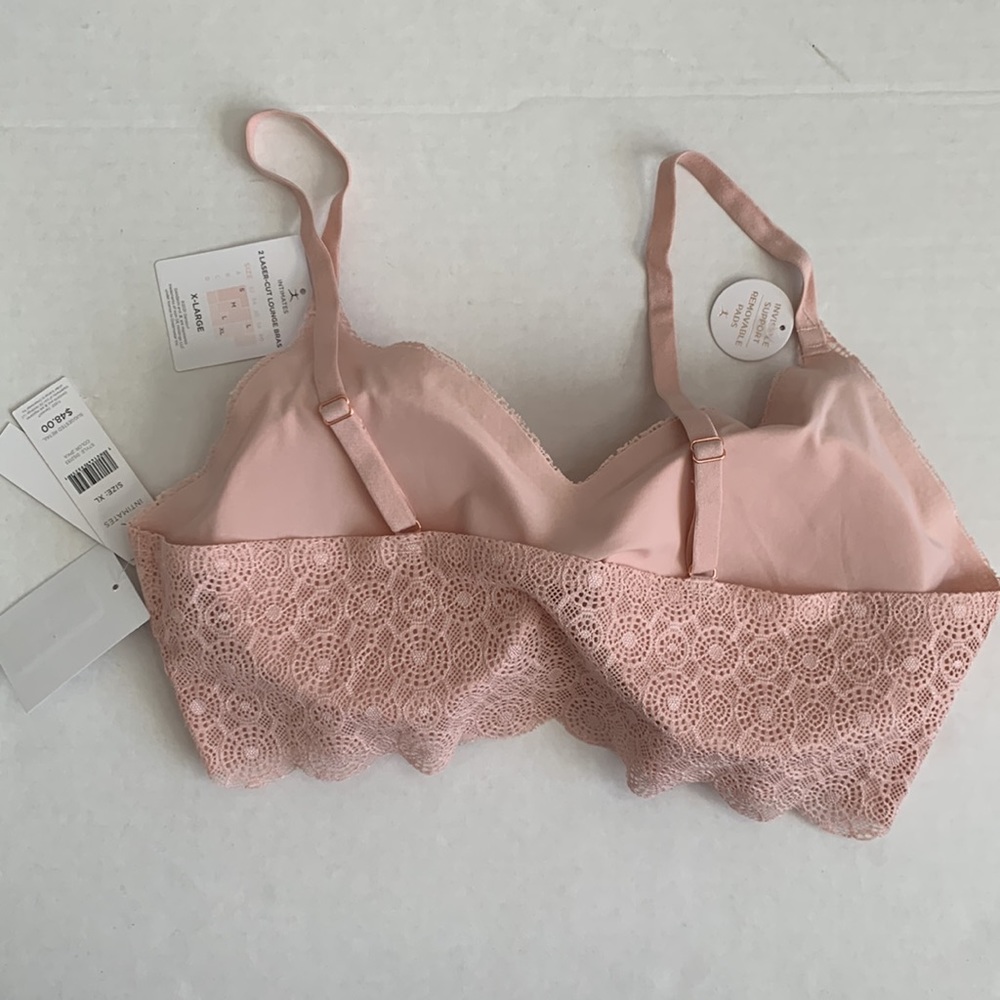 🔺SOLD🔺DANSKIN Intimates Laser-cut Lace Lounge Bra. XL. Pink - Picture 2 of 6